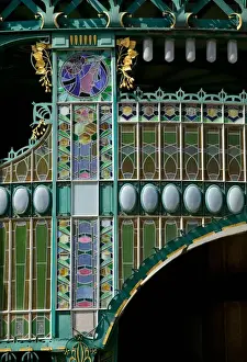 Art Nouveau Prints: Exterior ornamentation on the Art Nouveau style Municipal House (theater), Prague