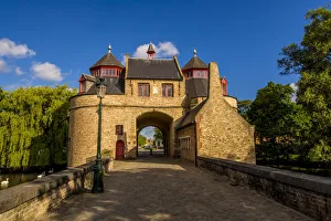 Images Dated 27th December 2020: Ezelpoort or Donkeys gate, fortified gate, Bruges, West Flanders, Belgium