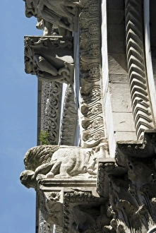 Images Dated 11th February 2010: Detail of facade, Church of San Martino, Lucca, Tuscany, Italy, Europe