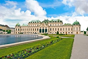 National Prints: Front Facade of Schloss Schonbrunn palace, Vienna, Wein, Austria