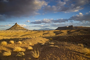 Hanksville Prints: Factory Butte in the Upper Blue Hills near Hanksville, Utah, USA