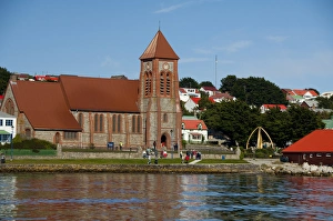 Images Dated 23rd March 2010: Falkland Island, Stanley (aka Port Stanley). Port area of Stanley. Christ Church Cathedral