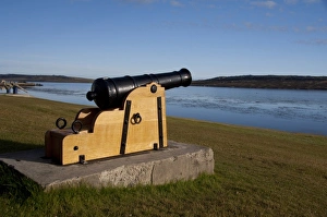 Images Dated 23rd March 2010: Falkland Island, Stanley (aka Port Stanley). Historic canons in Stanley harbor