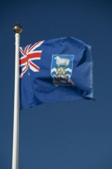 Images Dated 23rd March 2010: Falkland Island, Stanley (aka Port Stanley). Falkland Island flag