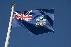 Images Dated 23rd March 2010: Falkland Island, Stanley (aka Port Stanley). Falkland Island flag