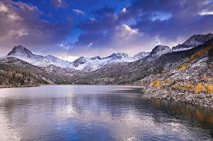 Sierras Prints: Fall aspens under Sierra peaks from South Lake