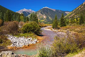 Fall color along Mineral Creek under Red Mountain Pass, San Juan National Forest