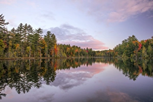 Northwood Prints: Fall colors on shoreline of Irwin Lake, Hiawatha National Forest, Alger County, Upper