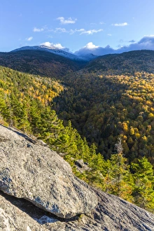 New Hampshire Prints: Fall foliage on Mount Madision in New Hampshires White Mountain National Forest