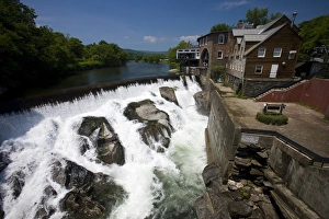 Falling Prints: Falls below the covered bridge in Quechee, Vermont. Ottauquechee River