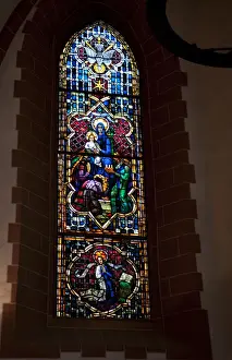 Images Dated 2027: Famous colorful stained glass of St Nicholas Church St Pauls in Romerberg Old Town
