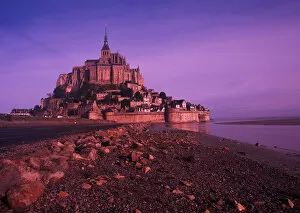 Famous Mont St. Michel Fortress. Normandy, France