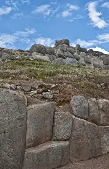 Images Dated 2028: Famous ruins of stones in religious region Saqsayhuaman tourist attration near Cusco Peru