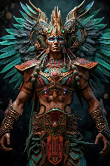 Muscular Prints: Fantasy of Aztec god. ©Jim Zuckerman / Jaynes Gallery / DanitaDelimont.com (AI)