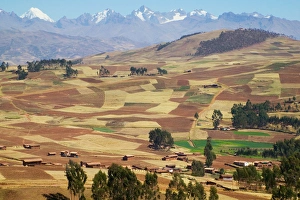 Cusco Prints: Farmland in the Sacred Valley, Cusco, Peru