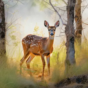 Images Dated 1st October 2024: Female deer close-up. (AI Generated)