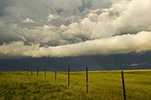 Fence Line Prints: Fenceline during severe thunderstorm near Browning, Montana, USA