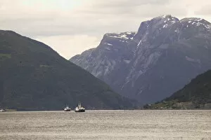 Ferry crossing the Sogne Fjord; Southern, Fjord, Norway