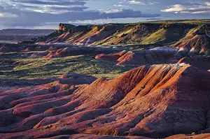 Eroded Prints: The fiery red Painted Desert from Lacey Point in Petrified Forest National Park, AZ