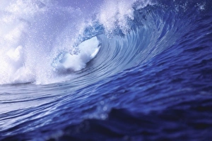 Curl Prints: Fiji Islands, Tavarua, Cloudbreak. Cloudbreak, off Fijis Tavarua Island, is