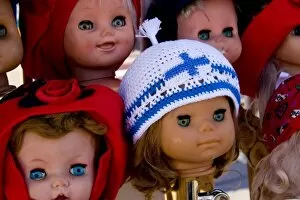 Images Dated 18th August 2006: Finland, Helsinki. Dolls at an outdoor market