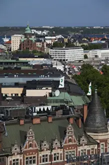 Images Dated 10th June 2010: Finland, Helsinki, elevated city view to Helsinki Harbor from the Hotel Torni