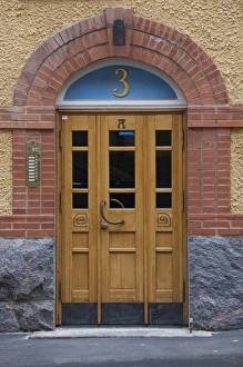 Images Dated 11th June 2010: Finland, Helsinki, Katajanokka Island, Art Nouveau building detail