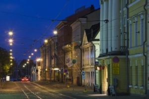 Baltic Prints: Finland, Helsinki, Senate Square, Aleksanterinkatu Street, evening