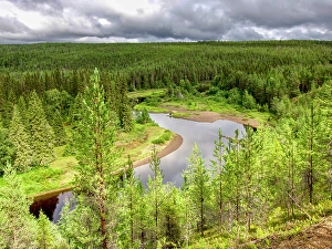 Images Dated 17th July 2024: Finland, Kuusamo, Oulanka National Park. Oulanka river