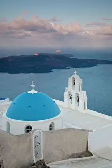 Bell Tower Prints: Fira, Santorini, Greece