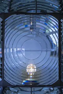 Warning Prints: Fire Island, New York. Close up of the Antique Fresnel lighthouse beacon