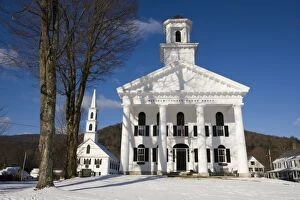 Images Dated 28th January 2007: First Congregational Church of Newfane and the Windham County Court House on the