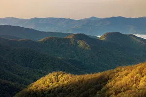 North Carolina Prints: First light hitting mountain slope in Deep Creek Valley