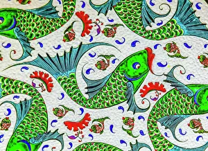 Pottery Prints: Fish design pottery, Madaba, Jordan