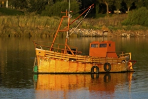 Images Dated 21st January 2011: Fishing boat anchored at the port of Necochea, Argentina