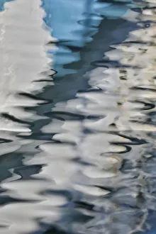 Fishing Boat Prints: Fishing boat colors reflected in Charleston Marina, Oregon