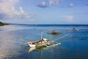 Filipino Prints: Fishing boat in the water, Bohol Island, Philippines