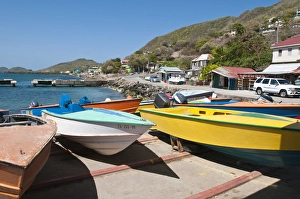 Windward Island Prints: Fishing boats, Freindship, Bequia, St. Vincent & The Grenadines