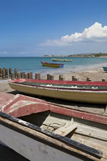 Images Dated 6th May 2006: Fishing Boats, Treasure Beach, Lovers Leap, Jamaica South Coast