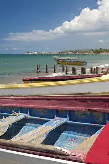 Images Dated 6th May 2006: Fishing Boats, Treasure Beach, Lovers Leap, Jamaica South Coast