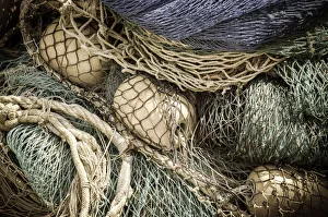 Northern Italy Prints: Fishing nets, Burano, Veneto, Italy