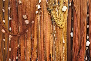 Fishing nets drying in the sun, Sipanska Luka, Sipan Island, Dalmatian Coast, Croatia