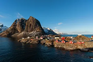 Nordland Prints: The fishing village of Hamnoy. Hamnoy, Lofoten Islands, Nordland, Norway