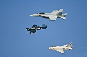 Wisconsin Prints: FJF Fury, Corsair and F-18 E Super Hornet at Ea Air Show, Oshkosh 2006
