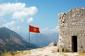Flag of the Republic of Montenegro. Kotor
