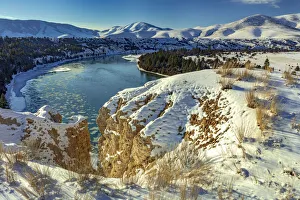 Images Dated 12th February 2021: The Flathead River after a fresh snowfall in the Mission Valley, Montana, USA
