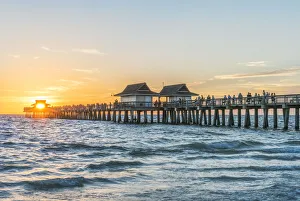 Copy Space Prints: Florida, Naples, Naples Pier Sunset