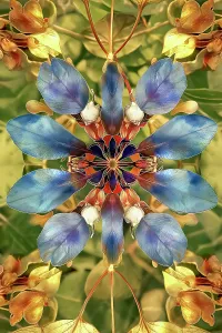 Danita Delimont AI Batch 2 High Res 133 Prints: Flower and leaf design abstract. (AI Generated)