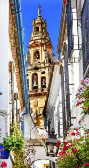 Spain Gallery: Flower Street Calleja de las Flores Old Torre del Alminar Bell Tower Mezquita Cordoba
