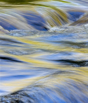Images Dated 13th October 2017: Flowing water and spring colors reflected on stream, Great Smoky Mountains National Park
